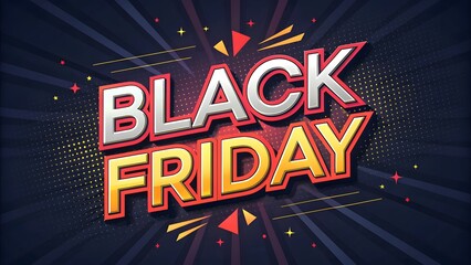 3D Black friday sale sign text effect