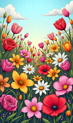 Fototapeta premium flowers and butterflies