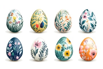 Fototapeta premium Rabbit and easter eggs frame watercolor mammal animal plant Cartoon bunny elements Cute bunny footprint trail paws ears and Funny bunnies head muzzle easter pattern rabbits and bunny free vector