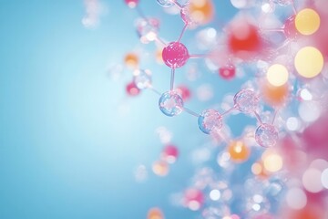 Abstract chemistry background with blank center for logos, science graphic, molecular structure