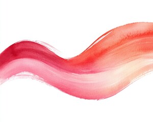 Obraz premium A flowing wave of vibrant red watercolor on a white isolate background.
