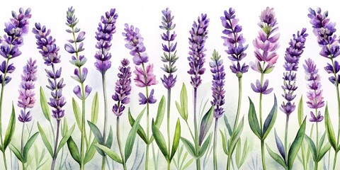 Watercolor Lavender Flowers Seamless Pattern, Floral Design, Botanical Illustration, Lavender, Floral Art ,pattern ,seamless
