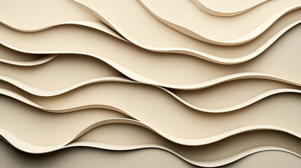 Obraz premium Abstract beige wave pattern with layered curves creating a textured and flowing design