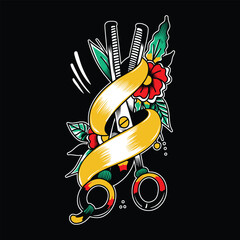 Barbershop Tattoo Illustration in Vector