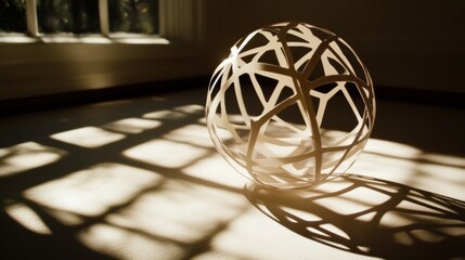 Obraz premium Geometric Play of Light and Shadow on White Studio Background -
