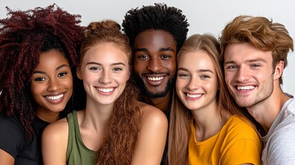 Obraz premium Diverse Group of Friends Smiling Together