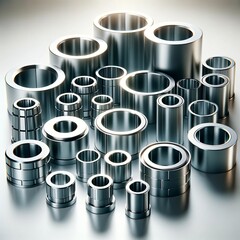 Industrial Steel Bearings Collection Metal Parts Machine Components Manufacturing Industry