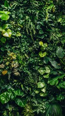 Lush Vertical Garden Wall with Modern Greenery