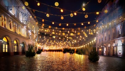 Obraz premium Christmas lights are lit