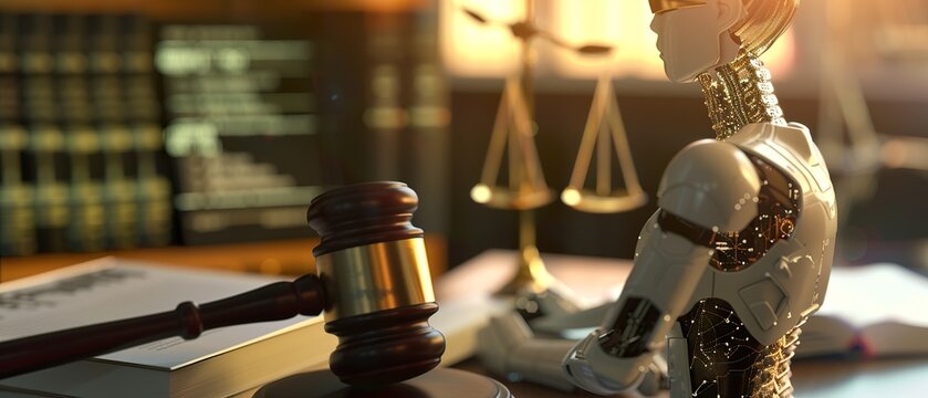 AI Laws and Regulations: A Sophisticated Visual Depicting the Intersection of Technology and Justice