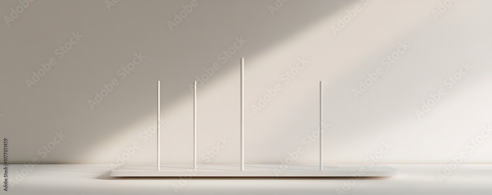 Poster minimalist display with subtle lighting and shadows
