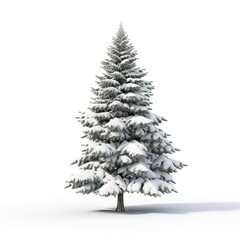 Fototapeta premium Snow-covered evergreen tree illustration
