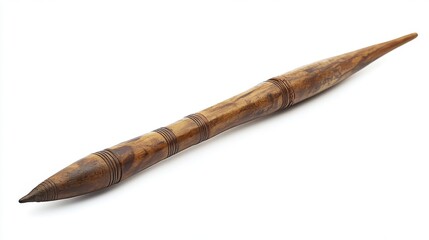 Obraz premium Handcrafted wooden writing tool on white isolated background.