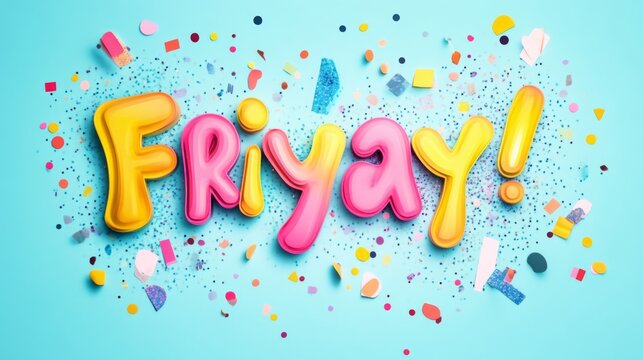 Colorful Friyay Celebration: Confetti and Happy Vibes