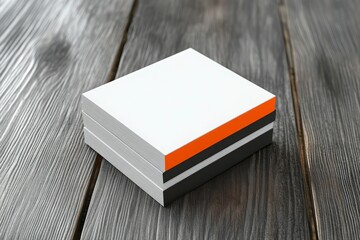 Fototapeta premium Stack of White Paper with Colored Edges