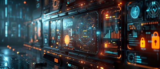 Obraz premium Data Protection Measures: Secure Firewall and Encryption Layers