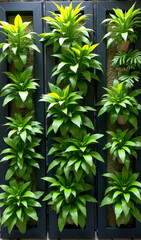 Obraz premium vertical wall of green plants