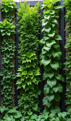 Obraz premium vertical wall of green plants