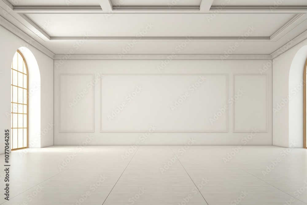Poster minimal modern gallery floor architecture daylighting.