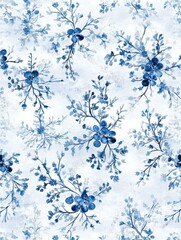 Various blue snowflake patterns on a white backdrop