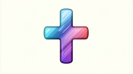 Fototapeta premium Colorful Plus Sign Icon with Abstract Gradient Design