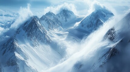 snow covered mountains