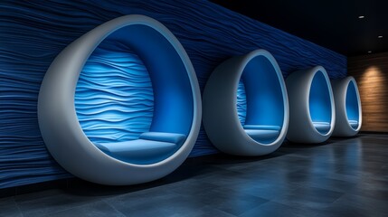 Intricate wave patterned wall, a captivating textured background for modern architectural design