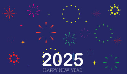 Fototapeta premium New Year Christmas festive background with fireworks.vector eps10