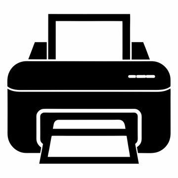 recommend clip art: Printer icon vector black silhouette on white background
