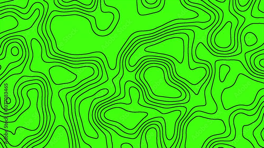 Poster topographic line map. modern design with green background with topographic wavy pattern design. back