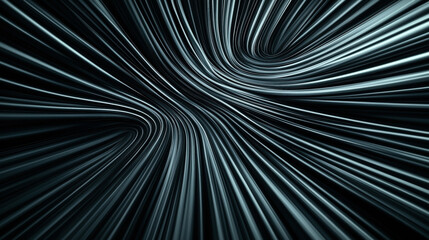 Obraz premium Abstract digital artwork featuring dynamic curved lines in monochrome tones creating a sense of motion and depth.