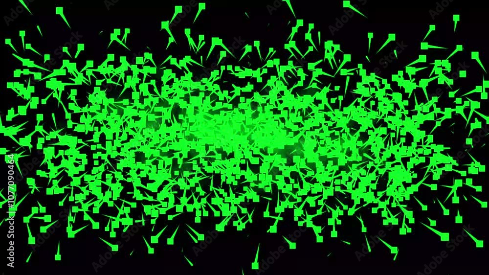 Poster abstract background with square particles. luminous background with squares. growing network connect