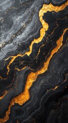 Obraz premium Marble texture with golden veins and dark contrast.