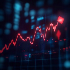 Fototapeta premium Financial graph illustrating bright upward growth with arrows picture