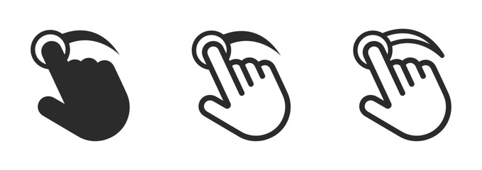 Fototapeta premium Vector screen touch swipe finger icons. Screen touch swipe finger signs