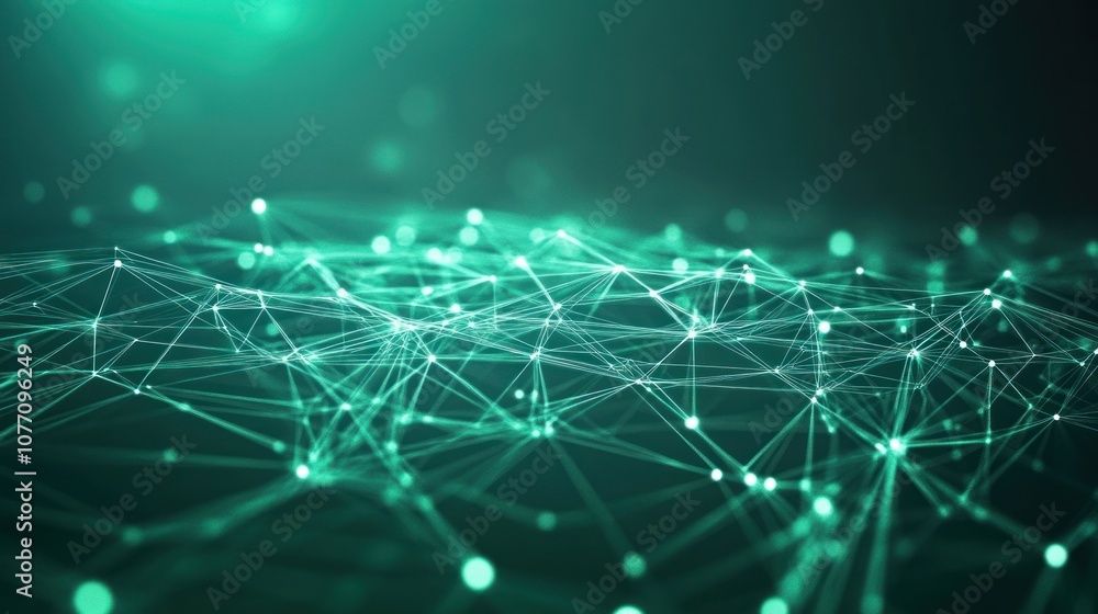 Poster digital abstract technology green data matrix with broad connection concept background wallpaper ai 