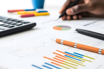 Dynamic concept in which an accountant manages virtual financial records on a computer – Representing modern accounting, digital finance, and technology in business