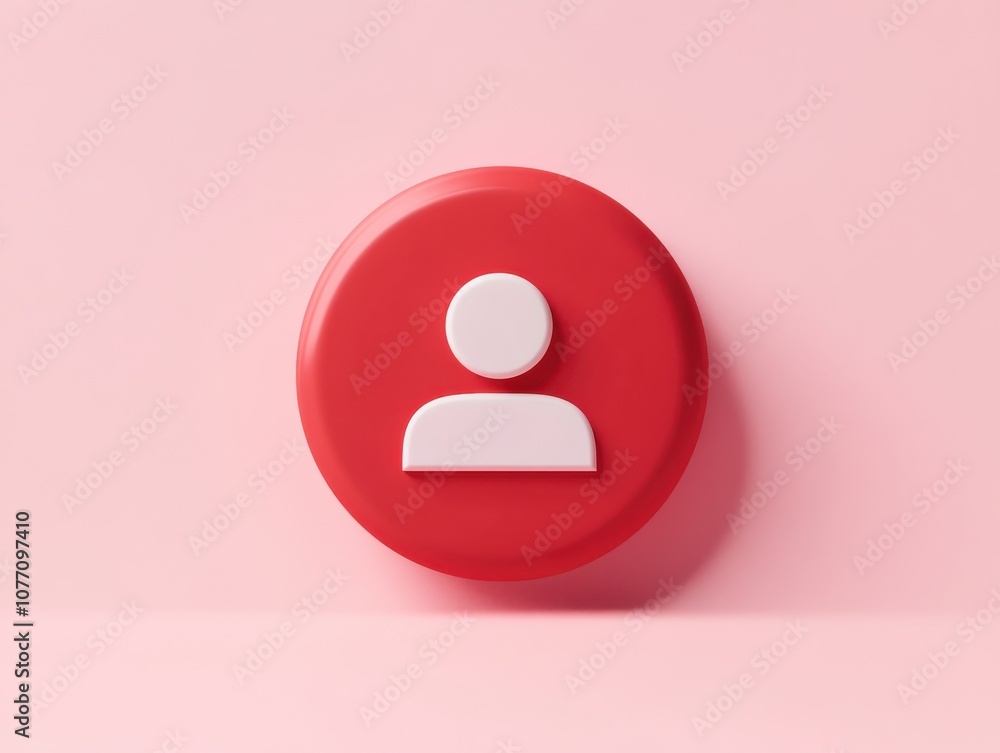 Aufkleber red 3d icon with user message design