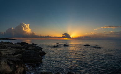 Fototapeta premium Seascape - Rhodes Greece Nikolas beach at sunrise