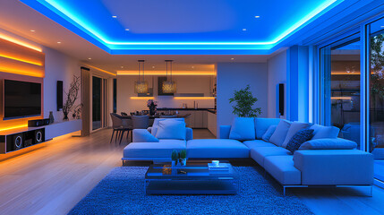 A modern, minimalist home with large glass windows, clean lines, and well-maintained greenery, capturing simplicity and elegance