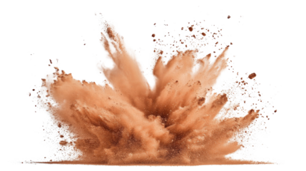 Red sand explosion transparent background