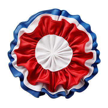 French Revolution cockade rosette in tricolor symbolizes France, patriotism, and liberty, capturing national pride and revolutionary spirit, transparant PNG