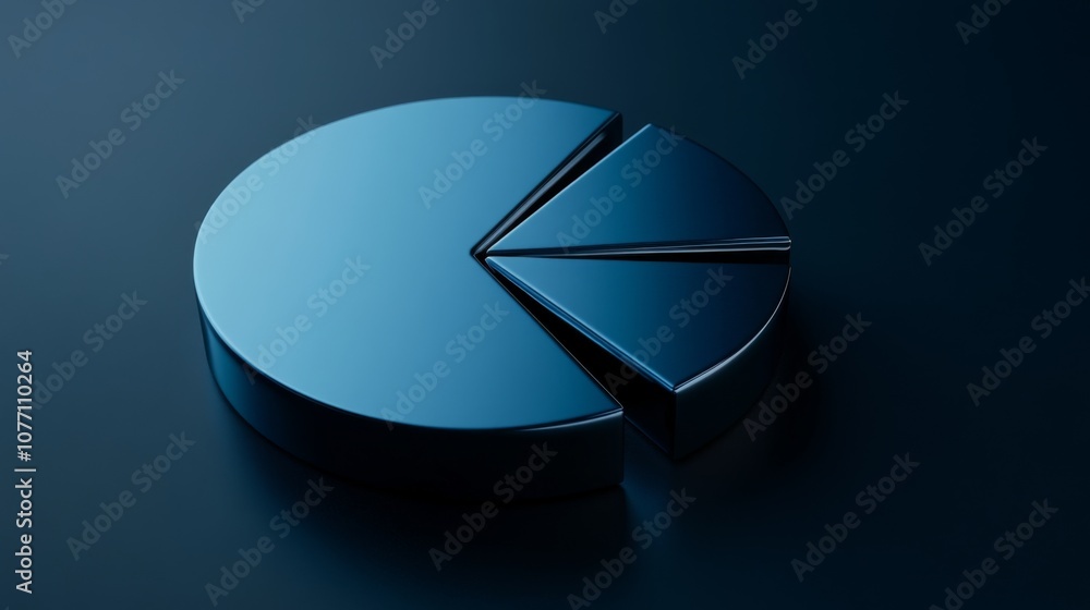 Fototapete Metallic Pie Chart Model Representing Data Analysis and Business Insights in a Modern Aesthetic Design for Professional Use in Presentations and Reports