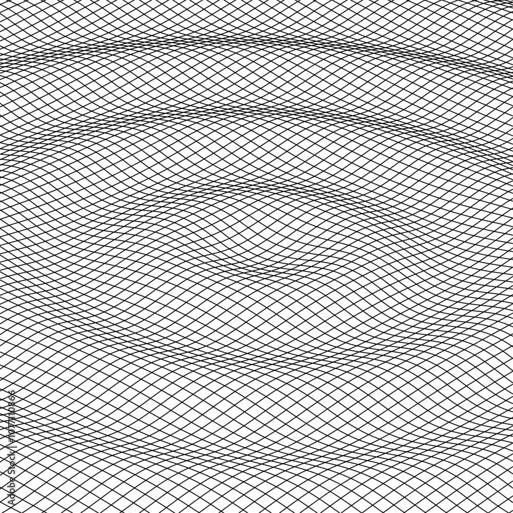 Aufkleber Waves of particles. Lines technology background. Pattern for presentations. Liquid waves abstract template. Vector illustration