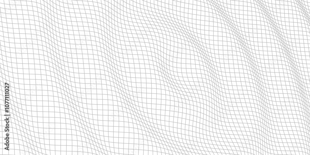 Poster Waves of particles. Lines technology background. Pattern for presentations. Liquid waves abstract template. Vector illustration