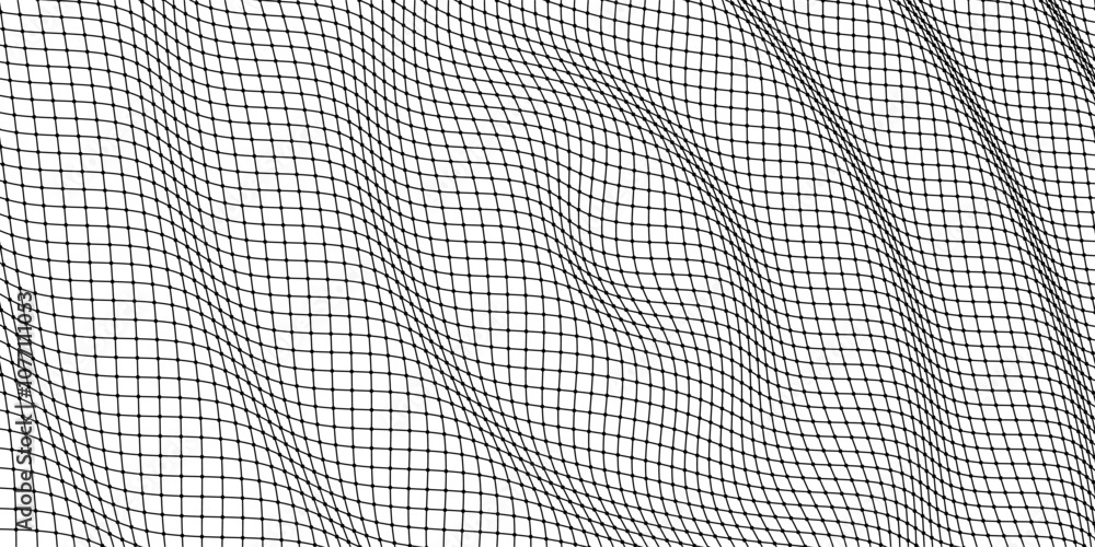 Poster Waves of particles. Lines technology background. Pattern for presentations. Liquid waves abstract template. Vector illustration