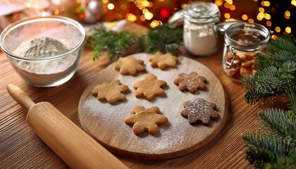 Fototapeta premium Making christmas coockies at home