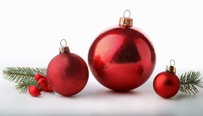 Red Christmas ball isolated on white background