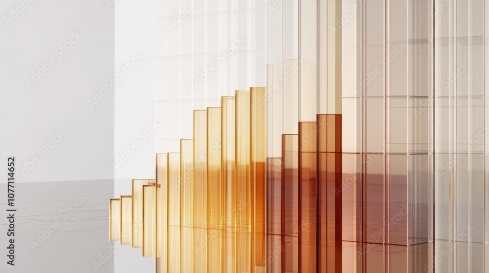 Poster abstract geometric shapes in shades of orange and yellow creating a visually engaging composition wi