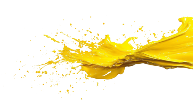 Yellow color stroke of paint transparent background - Powered by Adobe